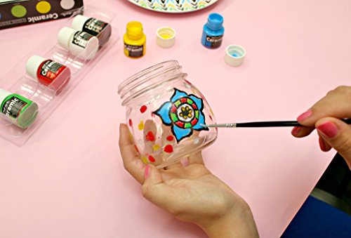 Mont Marte Ceramic & Porcelain Paint Set - 6 Pieces x 20ml - Water Resistant Ceramic Colors Paints - Ideal for Painting Cups, Vases and Bowls - Perfect for Beginners and Professionals