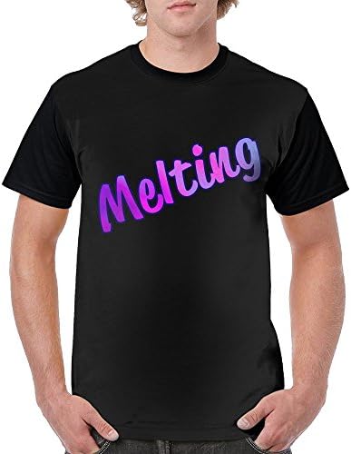 Xianhua Melting Men's T-Shirt Black Midweight Casual Tee Custom Slim Fit Tops