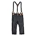BIG ELEPHANT 2 Pieces Baby Boys Long Sleeve Dresses Shirt Overalls Set White