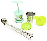 Set of 2 Loose Tea Strainers with Tea Scoop | Best Extra Fine Tea Infusers for Steeping Loose Leaf Tea | Cute Tea Steepers for Brewing the Best by Teavli