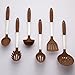 Culinary Couture 6-Piece Stainless Steel & Silicone Kitchen Utensils Set, Silicone Cooking Utensils, Heat Resistant Kitchen Cooking Utensils Set, Brown
