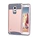 Note 4 Case,Lumsing Galaxy Note 4 Protective Case Shockproof Heavy Duty Hybrid Armor Protection Defender Case High Impact Case for Samsung Galaxy Note 4 with Screen Protector (Rose Gold/Grey)