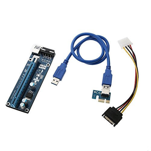 0.6m USB 3.0 PCI-E 1x to16x Extender Riser Card Adapter with SATA Power Cable