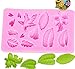 Wootkey Set of 3 Rose Leaf Maple Leaf Grape Leaf Fondant Silicone Mold for Sugarcraft, Cake Border Decoration, Cupcake Topper, Polymer Clay, Crafting Moulds