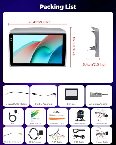 NHOPEEW 4+64G Android Autoradio per Lancia Ypsilon 2006-2011 con Carplay e Android Auto - Schermo incell da 9 pollici Supporto WiFi GPS Comandi al volante + Telecamera di retromarcia