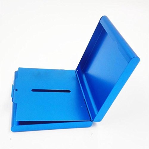 Gooday Alloy 20 Cigarettes Box Storage Case Box Tobacco Cigar Container Holder (Blue)