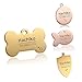 YVYOO Custom Dog Collar Stainless Steel Dog cat tag Free Engraved Pet Dog Collar Accessories ID tag Name Telephone Personalized (Rose Gold Heart, M)
