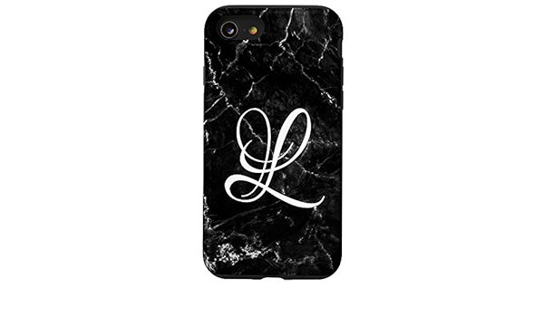 Amazon Com Iphone Se 7 8 Letter L Initials On White Black Design Case Cell Phones Accessories