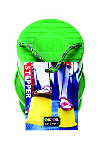 Just Jump It Set of 2 EZ Steppers - Active Indoor and Outdoor Activities for Kids - Can Stepper Toys - Green