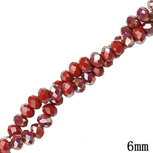 Crystal Acrylic Gems Bead Strands,Faced Glass Beads (Red)