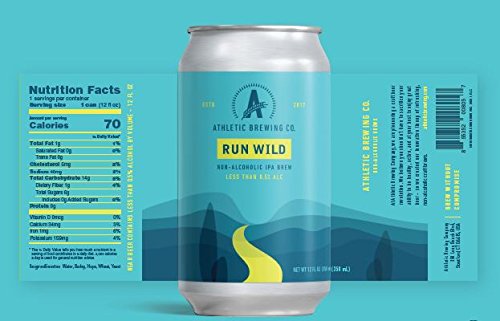 ATHLETIC BREWING COMPANY - RUN WILD IPA (NON-ALCOHOLIC BEER) 24-PACK - THE #1 NON-ALCOHOLIC, LOW-CALORIE, AWARD WINNING CRAFT BREW