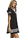 Floerns Women's Casual Embroidered Short Sleeve Swing Tunic T Shirt Dress Black XL