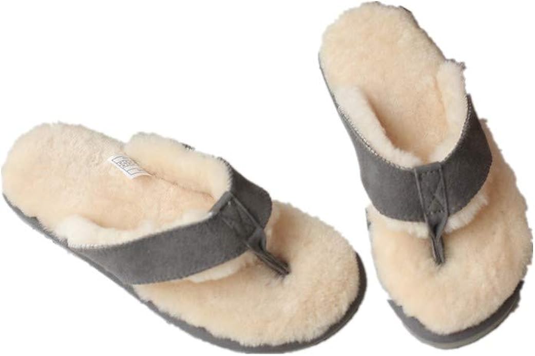 fur lined flip flops mens