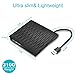 External CD DVD Drive,USB 3.0 Slim Portable CD/DVD Writer/Rewriter/Burner,High Speed Data Transfer USB Optical Drives Player Compatible with Laptop Desktop PC Windows Linux Mac OS (Black)