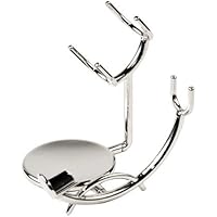 Chrome Razor and Shaving Brush Stand - Holds Straight Edge Razors, Barber Razors, Long Handle Double Edge Safety Razors, Cart