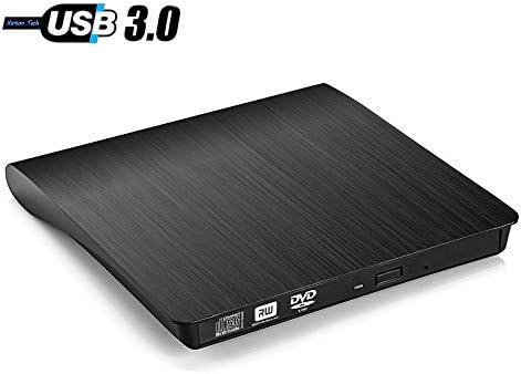 External CD Drive,Xinton Tech USB3.0 External Drive, High Speed Optical CD DVD RW DVD ROM Drive Writer Burner for Laptop Notebook PC Desktop Computer Support Windows/ Vista/7/8.1/10, Mac OSX (Black)