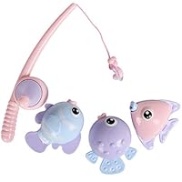 QIANLONG Kids Bath Toys Toddlers Bathtub Fishing Bath Toy, Magnetic Fishing Pole with 3 Pcs Cute Fishes Fun Fishing Game in Bathtub Bathroom Pool Bath Time, Ideal Gift for Boys Girls