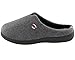 ULTRAIDEAS Men’s Cozy Warm Slip on Slip-Resistant Polar Fleece Lined Cotton Slippers House Slippers Indoor Outdoor (L/11-12 D(M) US, Grey)