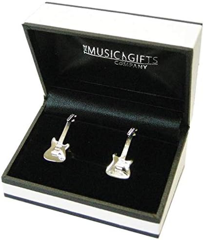 Electric Guitar Silver-Plated Cufflinks
