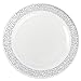 80 Disposable Plastic Plates | Durable White China Like Dinnerware | 160 Upscale Collection Plastic Silverware Set | Excellent for Weddings, Fine Dining, & Birthday Parties | White (240 Ct)