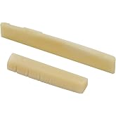 Miwayer 12 String Acoustic Bridge Guitar Unbleached Bone Saddle and Nut Made of Real Natural Bone (12 String Acoustic Bridges 1 pair)
