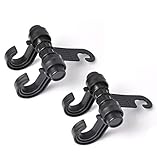 2pcs Black Double Hook, Convenient Black Double Car Back Seat Headrest Hanger Hidden Holder Hook for Bag Purse Cloth Coat Grocery