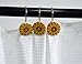 A.Monamour Decorative Shower Curtain Hooks Rustproof Smooth Gliding Shower Curtain Roller Rings for Bathroom Curtain Rods - Set of 12- Resin Yellow Sunflowers Art Decors Hooks