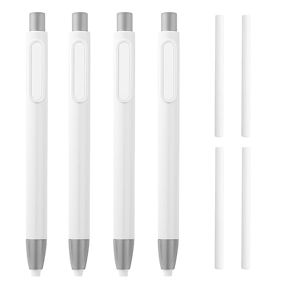 4Pcs Retractable Click Eraser with 4Pcs Refill Erasers, Premium Pen Style Rubber Stick Erasers Mechanical Grip Eraser for Kids Students Artist Painting Writing