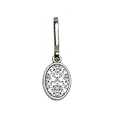 Damask Elegant Black White Antiqued Oval Charm Clothes Purse Luggage Backpack Zipper Pull