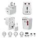 FosPower FUSE World-Wide Universal AC Adapter Travel Charger with [1.0A] USB Charging Port (US UK EU AU) - White