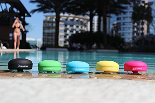 Splash Tunes Shower Speaker - Waterproof Bluetooth Shower Speaker, Portable, Hands-Free, Wireless, Water Resistant, Shower Speaker with Built-in Mic and Suction Cup - Black