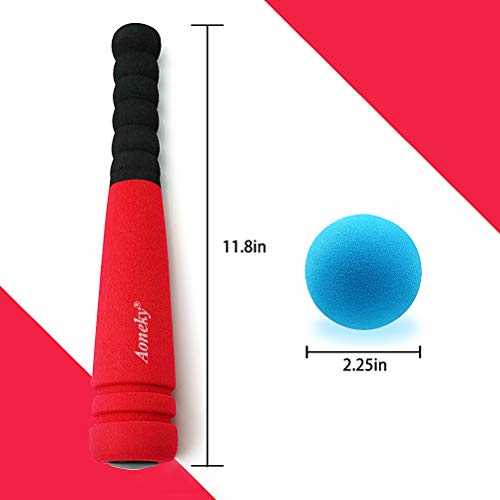 image for Aoneky Min Foam Bat with Multi Balls for Toddler - Indoor Soft Super S