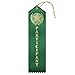 RibbonsNow Participant Award Ribbons - 25 Green Ribbons with Card & String