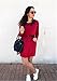 Women's Plain Cute Simple Tshirt Dress (L, Burgundy)