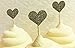 40PCS IFfree Best Heart Cupcake Toppers, Gold Glitter Heart Large Cupcake Toppers Golden Wedding,Weddings, Bridal or Baby Shower.