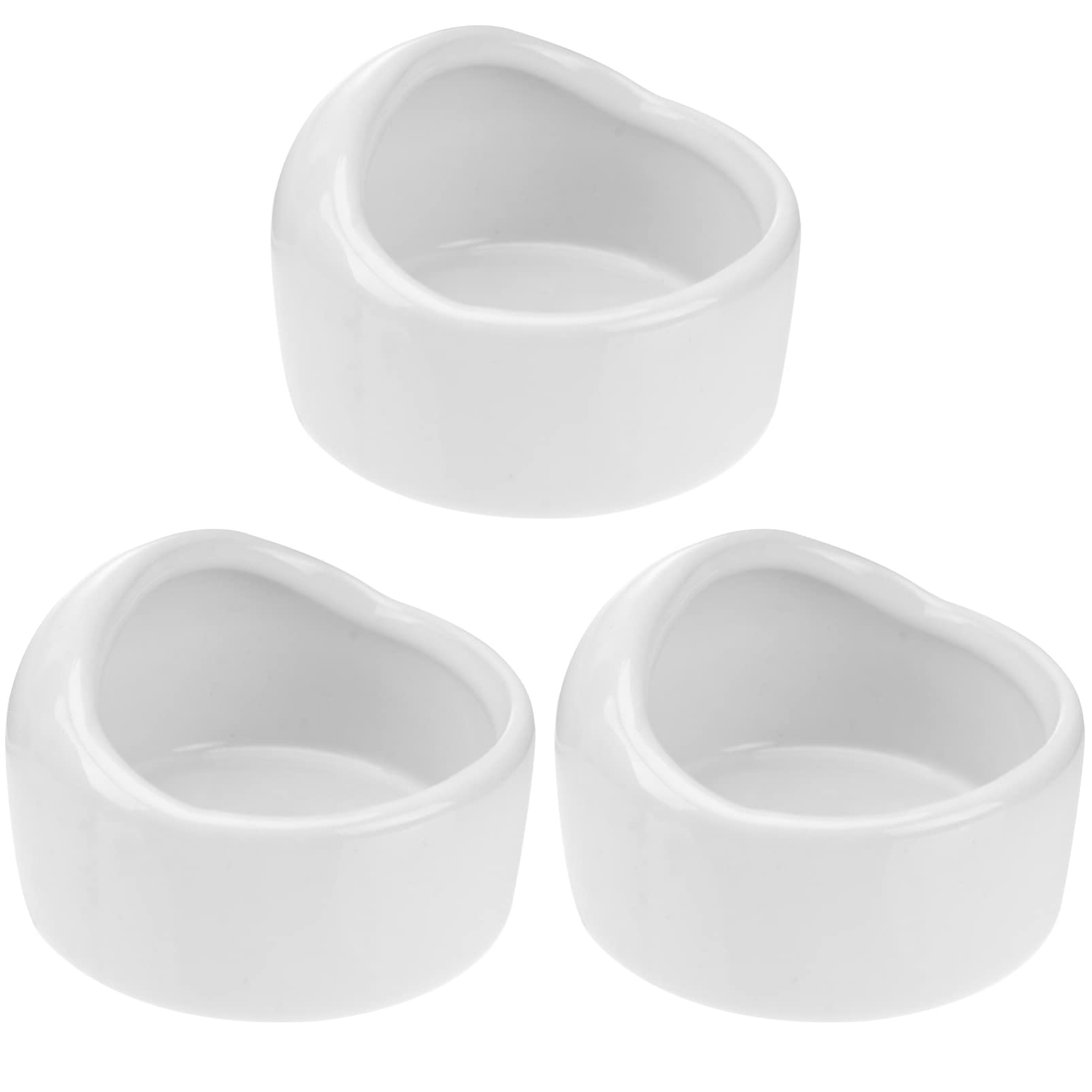 POPETPOP 3pcs Hamster Ceramic Feeding Bowls, Anti-bite Small Animal Food Bowl Water Feeder for Rabbit Hedgehog Guinea-pig Gerbil Squirrel Reptiles (Random Color)