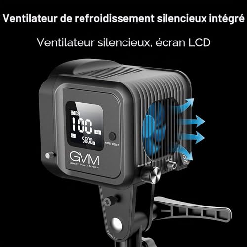 GVM CRI97 80W Video Lamp with Light Box, App Control 2700K-7500K LED Studio Lighting for Photography, Bi-Color Photo Light with 8 Lamp Effects for Youtube Studio Video