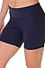 90 Degree By Reflex Womens High Waisted Biker Shorts Ribbed Workout Yoga Running Tummy Control Spandex Short - Midnight Navy - Large