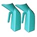 YUMSUM Firm Thick Female Urinal Urine Bottle with Lid 32oz./1000mL (2 Pack,Female-No Lid)