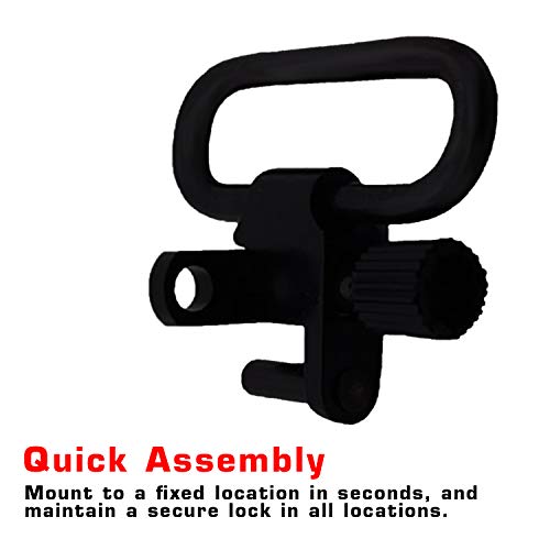 Occult Sling Swivels (2-Pack) - Mount for Gun, Hunting Rifle Sling or Shotgun Sling Attachments - Gun Accessories (Black, Size: 1.25 Inch)