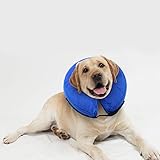 E-KOMG Dog Cone After Surgery, Protective Inflatable Collar, Blow Up Dog Collar, Pet Recovery Collar for Dogs and Cats Soft (L)