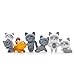 Kalolary 6Pcs/Set Cute Unhappy Cat Doll Statue DIY Mini Cartoon Figure Fairy Garden gnome Home Décor Accessorie, Baby Room Decoration Kids Gifts