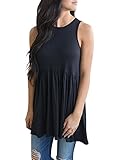 Inital Women's V Neck Short Sleeve Peplum Babydoll Tunic Tops Blouse Black1