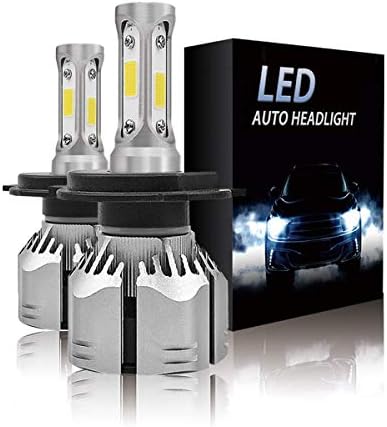 H4 LED Headlight Bulbs 6500k 12000LM Extremely Bright Car bulbs All- in -One Aluminum COB Chips Conversion Kit (2-PACK)