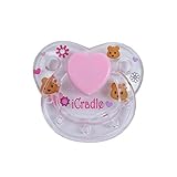 Ddummy Magnetic Pacifier for Reborn Newborn Baby Dolls Handmade Cradle Pink