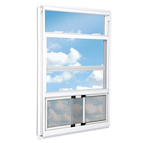 RESPILON Adjustable Window Screen - Nanofiber Protection Against Fine Dust, Diesel Fumes, Anti Allergy, Antismog, Antipollen & Bacteria Protective, 10" High, 18"-33" Wide