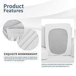 JIVINER Newest 3 Pieces Couch Covers for 2 Cushion