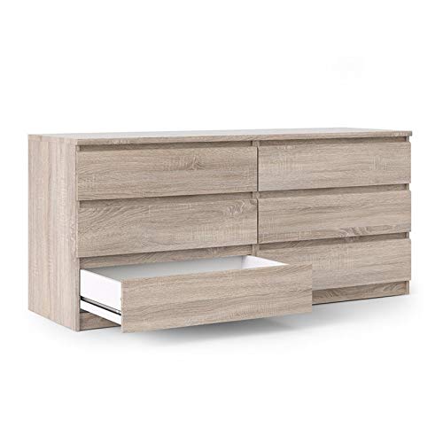 Atlin Designs Contemporary 6 Drawer Double Dresser in Truffle Gray