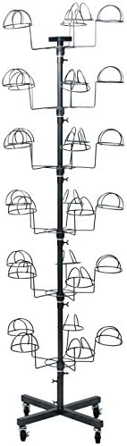 Seana 6 Tier Commercial Retail Store Hat Rack Cap Display Fixture Rotating Spinner Floor Stand