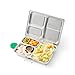 PlanetBox LAUNCH Eco-Friendly Stainless Steel Bento Lunch Box with 3 Compartments for Adults and Kids - Black Carry Bag with Galaxy Magnets